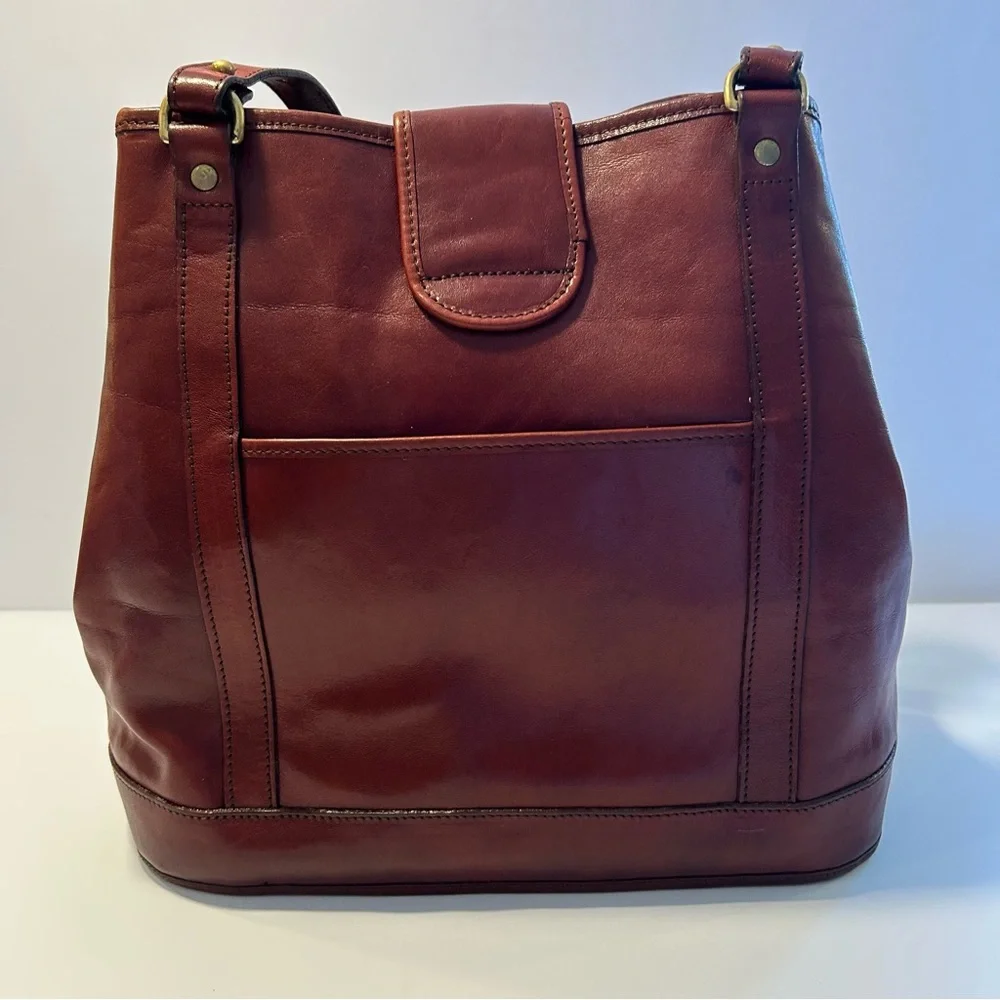 Brahmin - Vintage Brown Leather Tote Bag - Picture 5 of 16